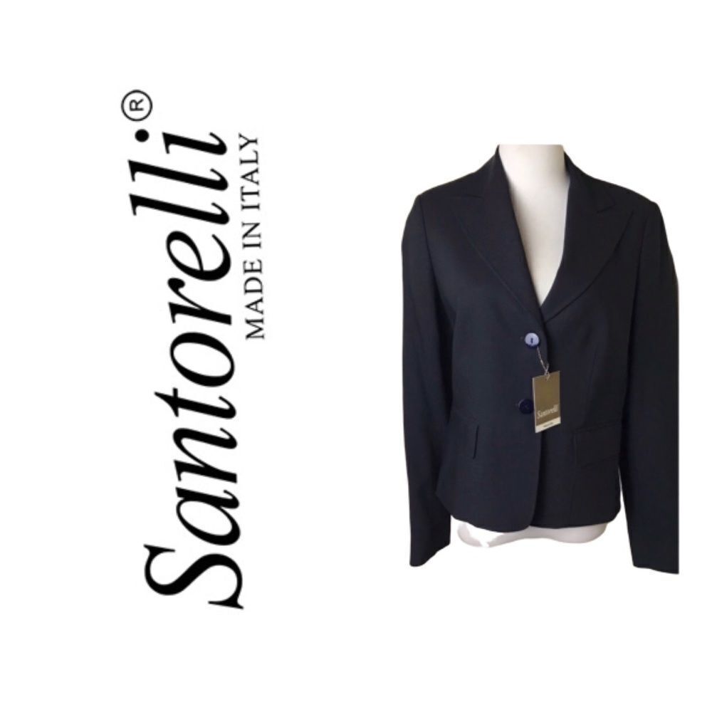 NWT Santorelli Black Designer Blazer. Sz S